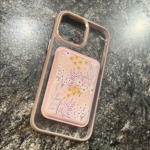iPhone 13 Pro Max Floral Phone Case with magnetic Card Holder